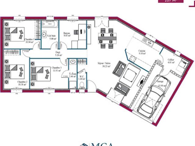 Vente Maison 4 pièces 107 m2 Thenac