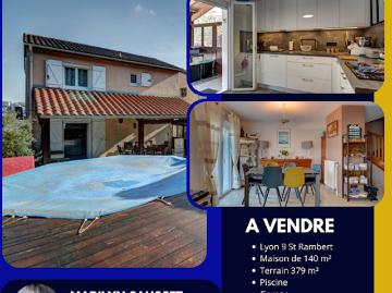 Vente Maison 4 pièces 140 m2 Lyon 9ème