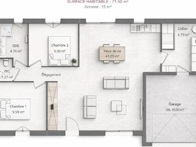 Vente Maison 4 pièces 71 m2 Plaimpied Givaudins