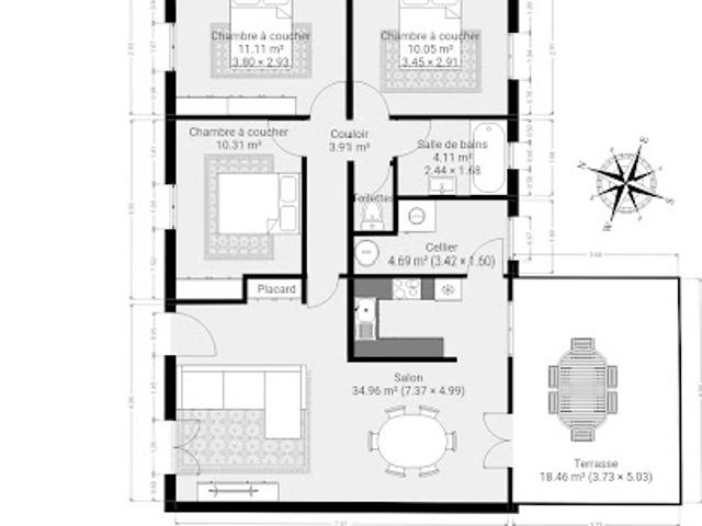 Vente Maison 4 pièces 80 m2 Saint Chamassy