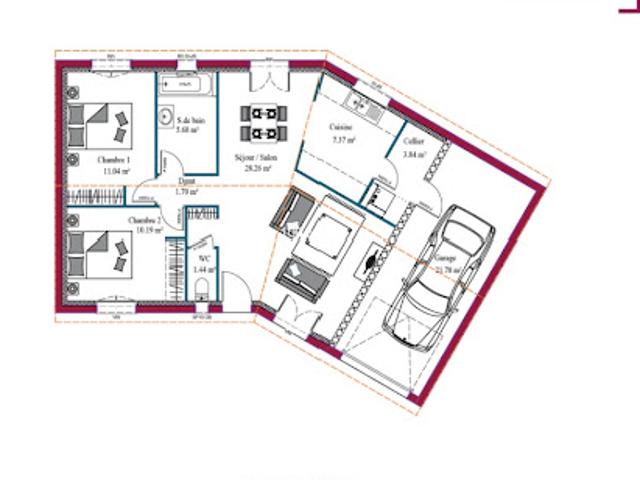 Vente Maison 5 pièces 107 m2 Sousmoulins