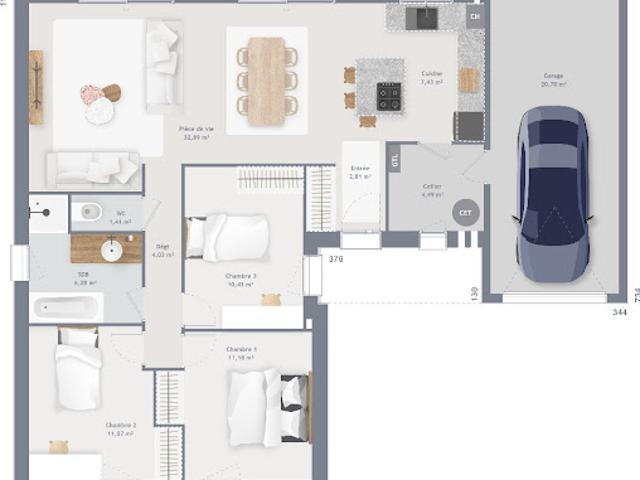 Vente Maison 5 pièces 89 m2 Aubers