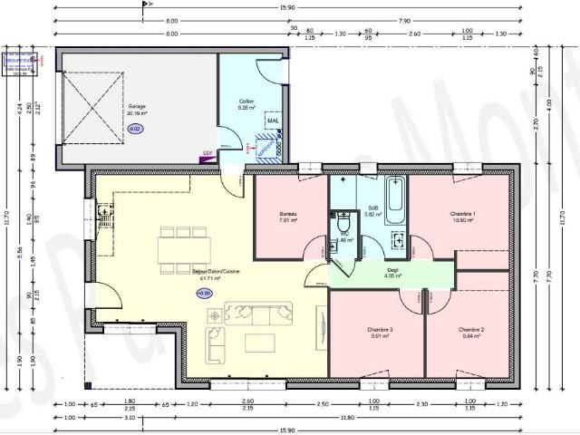 Vente maison 5 pièces Saint Martin Des Champs 50