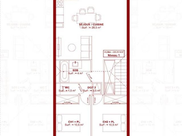 Vente Maison 4 pièces 108 m2 Frontonas