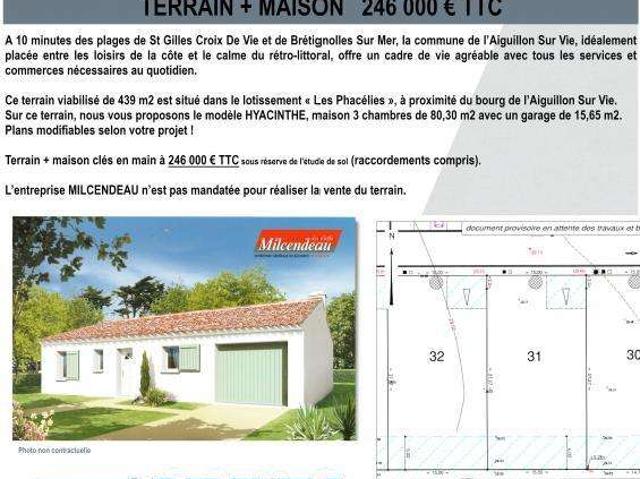 Vente maison L'Aiguillon sur Vie 85
