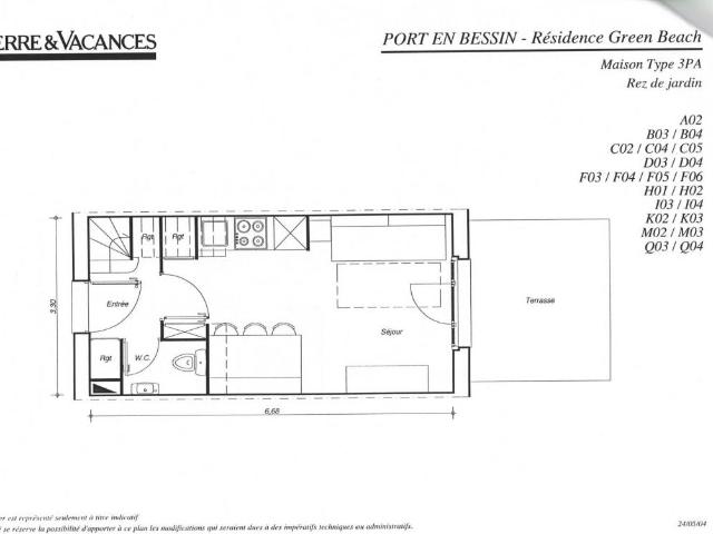 Vente Maison T3 Résidence de tourisme Pierre et Vacances à Port en Bessin Huppain