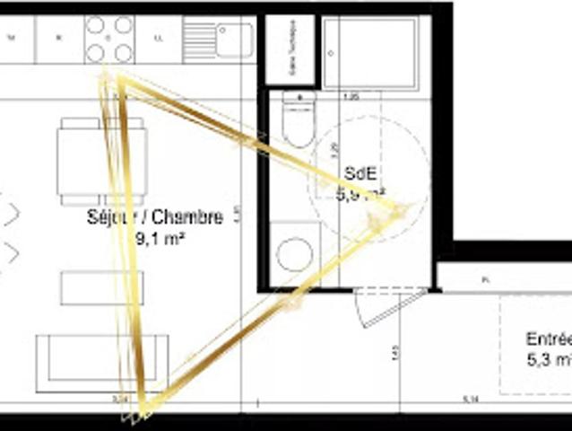 Vente Studio 1 pièce 30 m2 Saint Denis