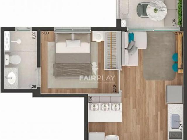 Venda Apartamentos 1 dormitório Brooklin São Paulo SP