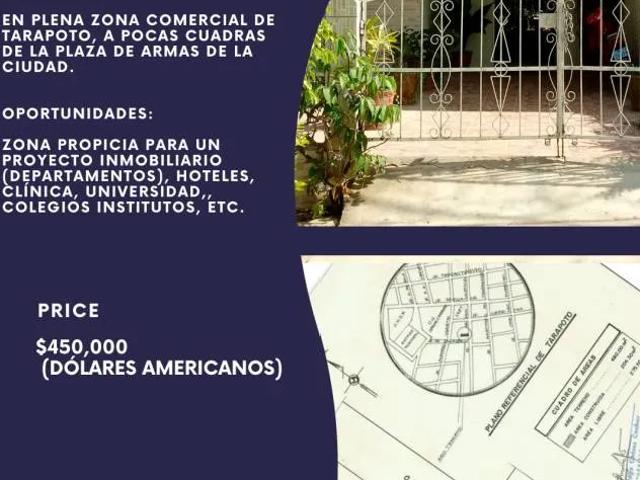 Vendo Propiedad en Cercado de Tarapoto Ideal Para Proyecto Inmobiliario u Otros