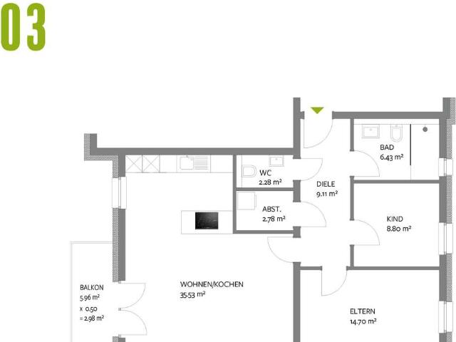 VERKAUFT! NEUBAU Trier Olewig Effizienzhaus 55 Wohnung 03
