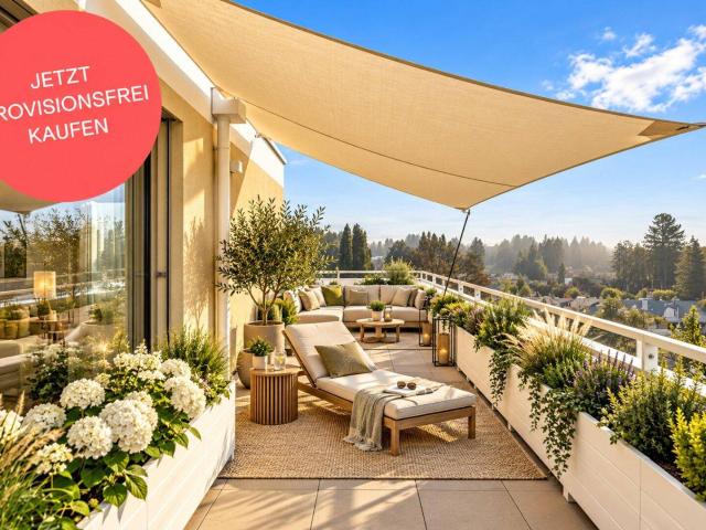 Vermieten im Dachgeschoß | 4 Zimmer, 2 Bäder, Rundum Terrasse | Grün und Bergblick | Provisionsfrei