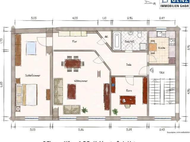 Vermietung einer lichtdurchfluteten 3 Zimmer Wohnung im 1.OG, ca. 96,00 m² Wohn und Nutzfläche, Gewerbehof der Alten Brauerei in 25436 Uetersen
