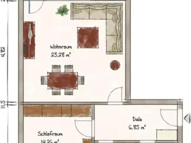 Vermietungsangebot für eine 2 Zimmer Wohnung, EG, ca. 57,10 m² Wohnfläche in 21266 Jesteburg
