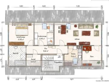 Vermietungsangebot für eine 4 Zimmer Wohnung, 1OG/DG, ca. 76,10 m² Wohnfläche in 21726 Oldendorf bei Stade
