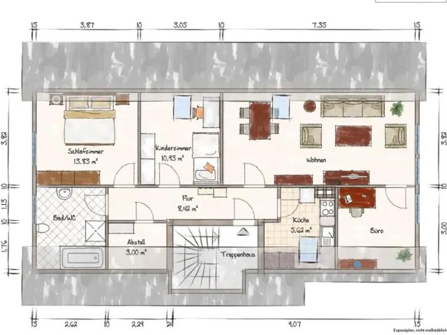 Vermietungsangebot für eine 4 Zimmer Wohnung, 1OG/DG, ca. 76,10 m² Wohnfläche in 21726 Oldendorf bei Stade