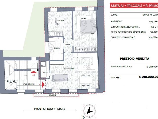 Via dei Nobili 11 quadrilocale 85mq