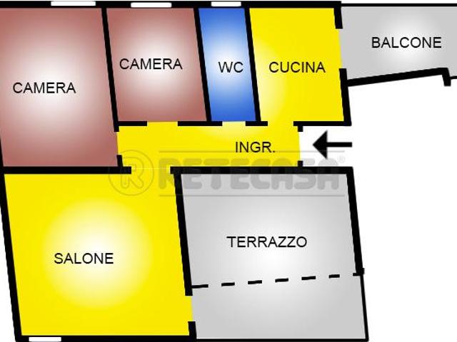 Via Etruria trilocale 66mq