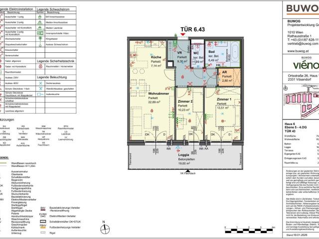 viéno Innenhof Traum: Helle 3 Zi Wohnung mit Süd LOGGIA ab 11/2026, provisionsfrei vom Bauträger