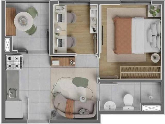 Vila 197 | Construtora Pazza | Lançamento | 29 metros | 01 dormitório | office | varanda | sem vaga