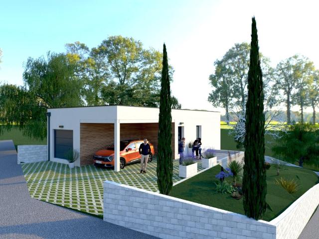 Villa 100M2 Toit plat végétalisé +18M2 de garage
