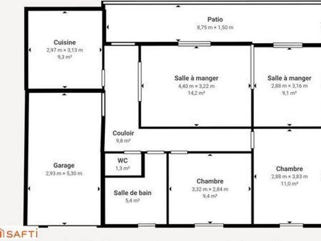 Villa 2 chambres, Reparsac Poitou 16200 DS101653308