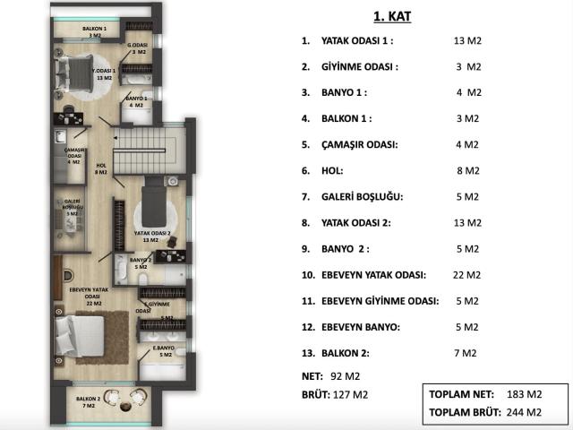 Villa 3+1 Antalya, Türkiye 170208