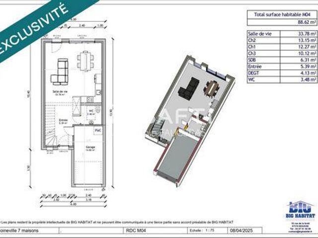 Villa 3 chambres, Moineville Lorraine 54580 DS102666083