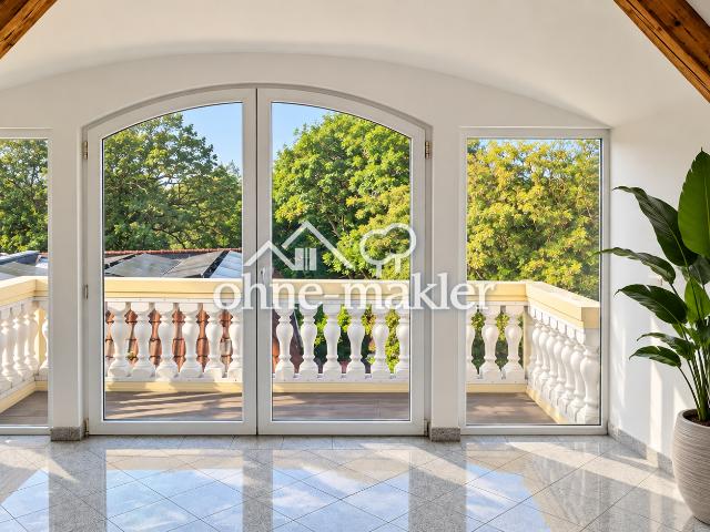 Villa Balustrada Wassergrundstück DG WE an der weißen Elster, 2xBad, Granit, Einbauspiegel, Klima