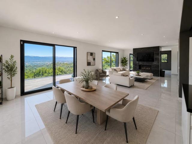 Villa d'architecte à vendre à Cranves Sales avec piscine et vue panoramique sur Genève et le Jet d'Eau