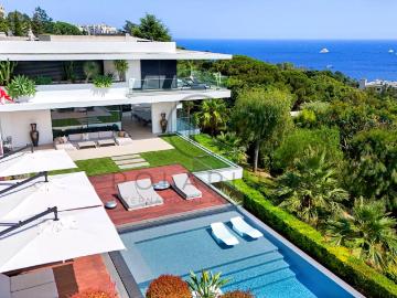 Villa de luxe en bord de mer avec spa et cinéma à Cannes