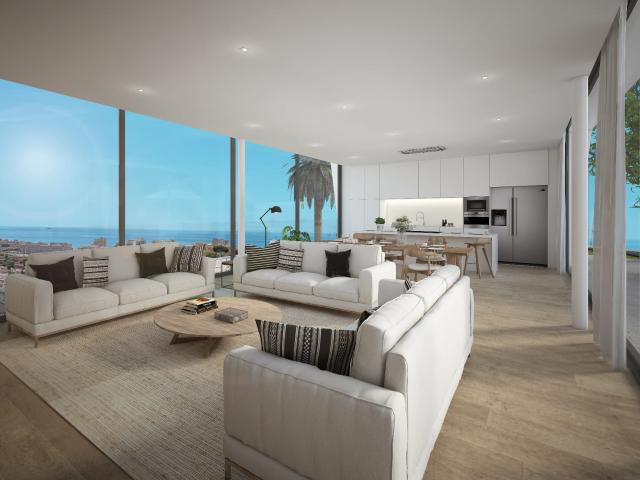 Villa de obra nueva con vistas al mar y piscina privada, Campo Mijas, Mijas