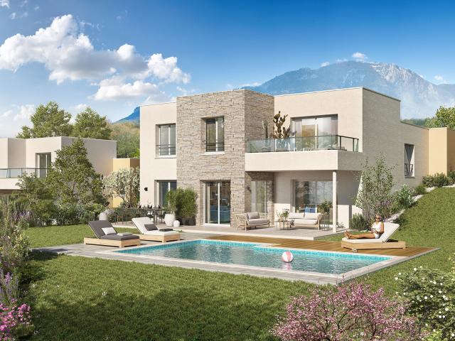 Villa d'exception de 150 m2 habitables un écrin de prestige avec vue sur le lac et les montagnes