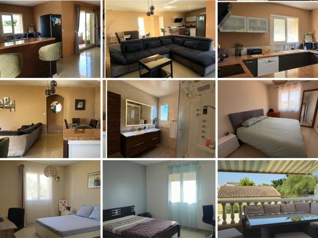 Villa méditerranéene 200 m² •Immeuble de 2 Appartements Indé. 200m² Caves