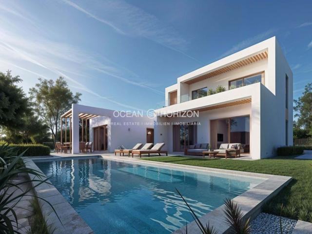 Villa moderna com piscina privada e vista deslumbrante para o campo de golfe
