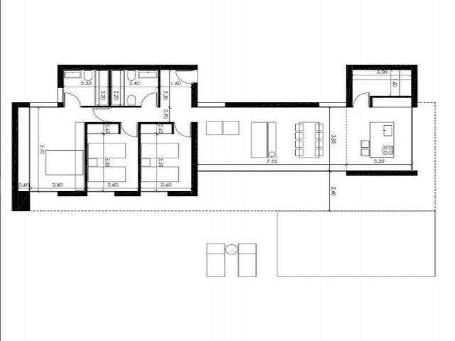 Villa moderna de 160 metros cuadrados sobre una parcela de 1. 160m² Dénia