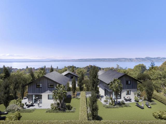 Villa neuve individuelle avec vue panoramique sur le lac Lém