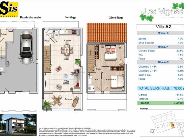 Villa neuves, 3 faces grand garage