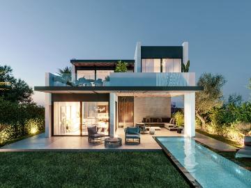 Villa, obra nueva, 4 dormitorios, piscina, Nueva Milla de Oro, Estepona
