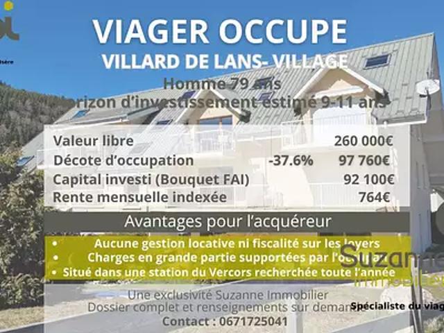 Villard de Lans 38250 Achat / Vente appartement 3 pièces t3 parking