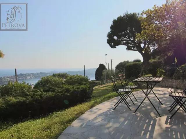 villefranche sur mer: new 2 room apartment for rent 60 m² panoramic sea view 275 m² garden