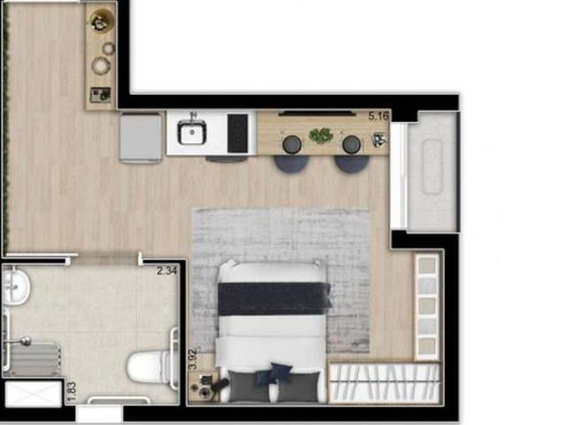 Vista Jardim Guedala Studios | Construtora Cambur | Construção | 29 metros | Studios com varanda | s