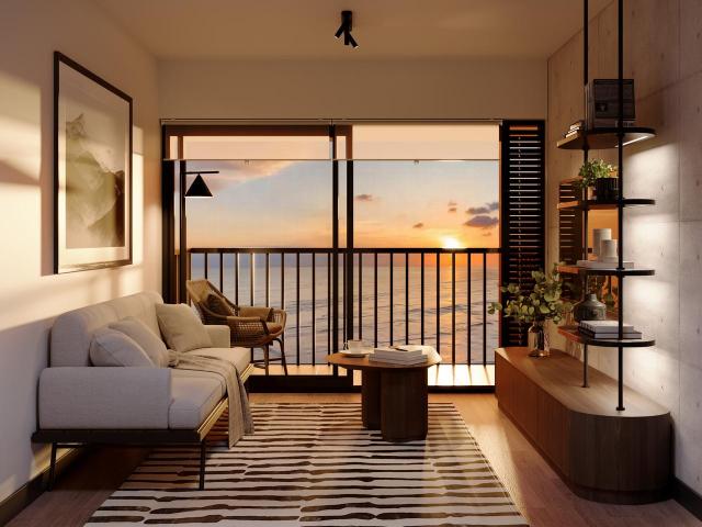 Vive frente al mar en un depa de 1 dormitorio ubicado en zona residencial