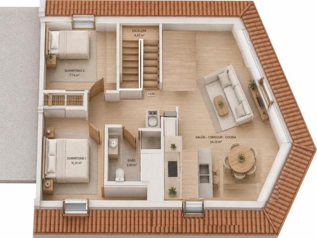 Vivienda TIPO ÁTICO en una Segunda Planta