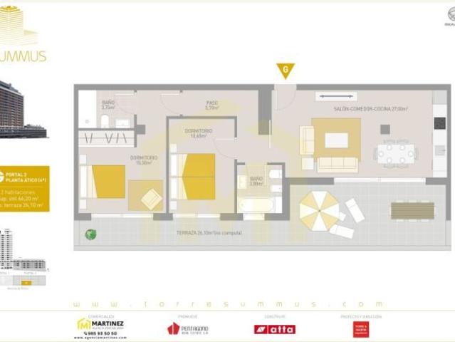VIVIENDA TIPO G PORTAL 2 PLANTA 4ª ATICO