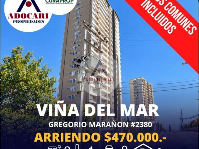 VIÑA DEL MAR / G. MARAÑON / DEPTO 2D 1B PISO 20