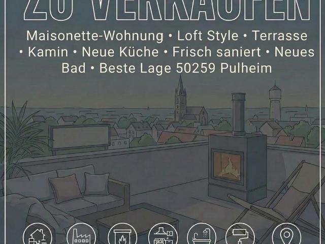 Von PRIVAT: sanierte Maisonette, Dachterrasse & Kamin, alles neu