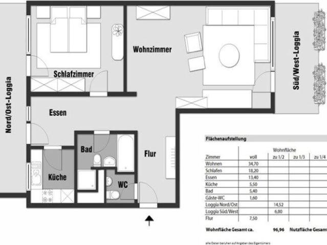 VON PRIVAT: 2,5 Zimmerwohnung in Sachsenhausen Süd mit Schwimmbad