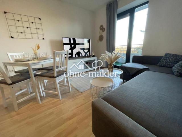 Voll möblierte 49 m² Wohnung mit Balkon, Aufzug, EBK, Schwimmbad/Sauna & optionalem TG Stellplatz