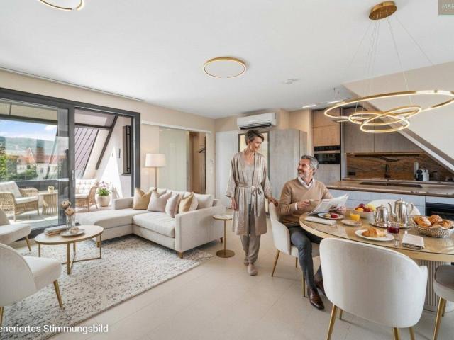 Vollklimatisiertes 2 Zimmer Penthouse in ERSTBEZUGS Qualität mit Terrasse und Garage
