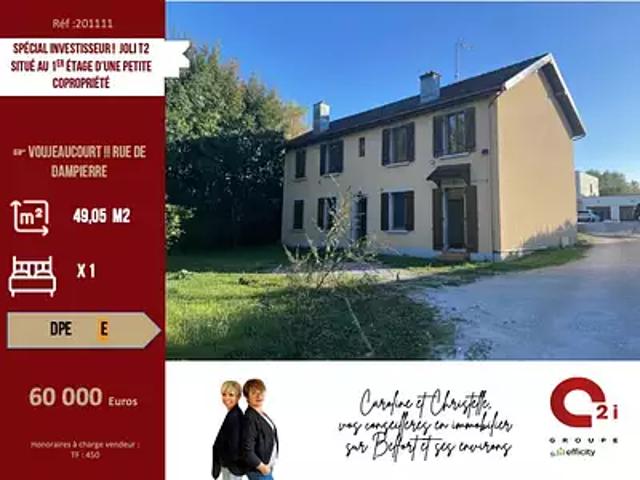 Voujeaucourt 25420 Achat / Vente appartement 2 pièces t2
